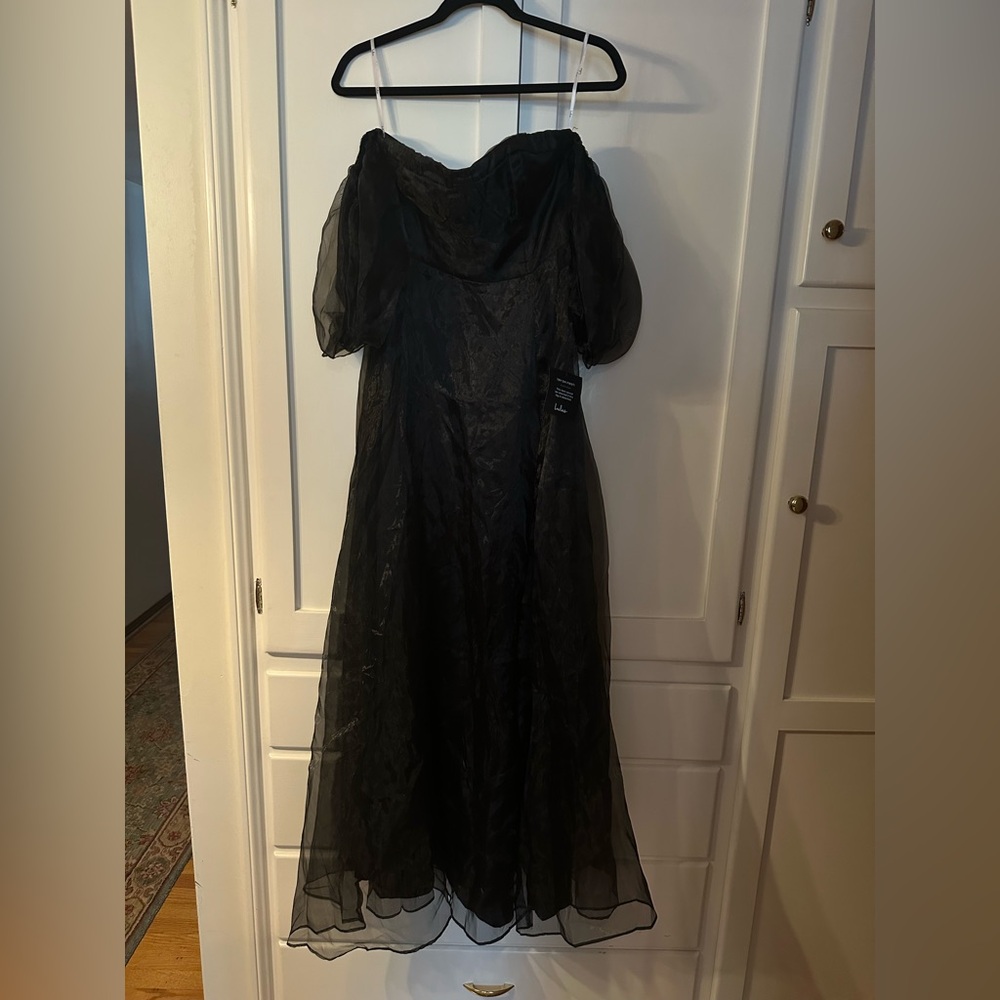 🖤Lulus True Excellence Black Bustier Off-the-shoulder Maxi Dress🖤 - Picture 2 of 4